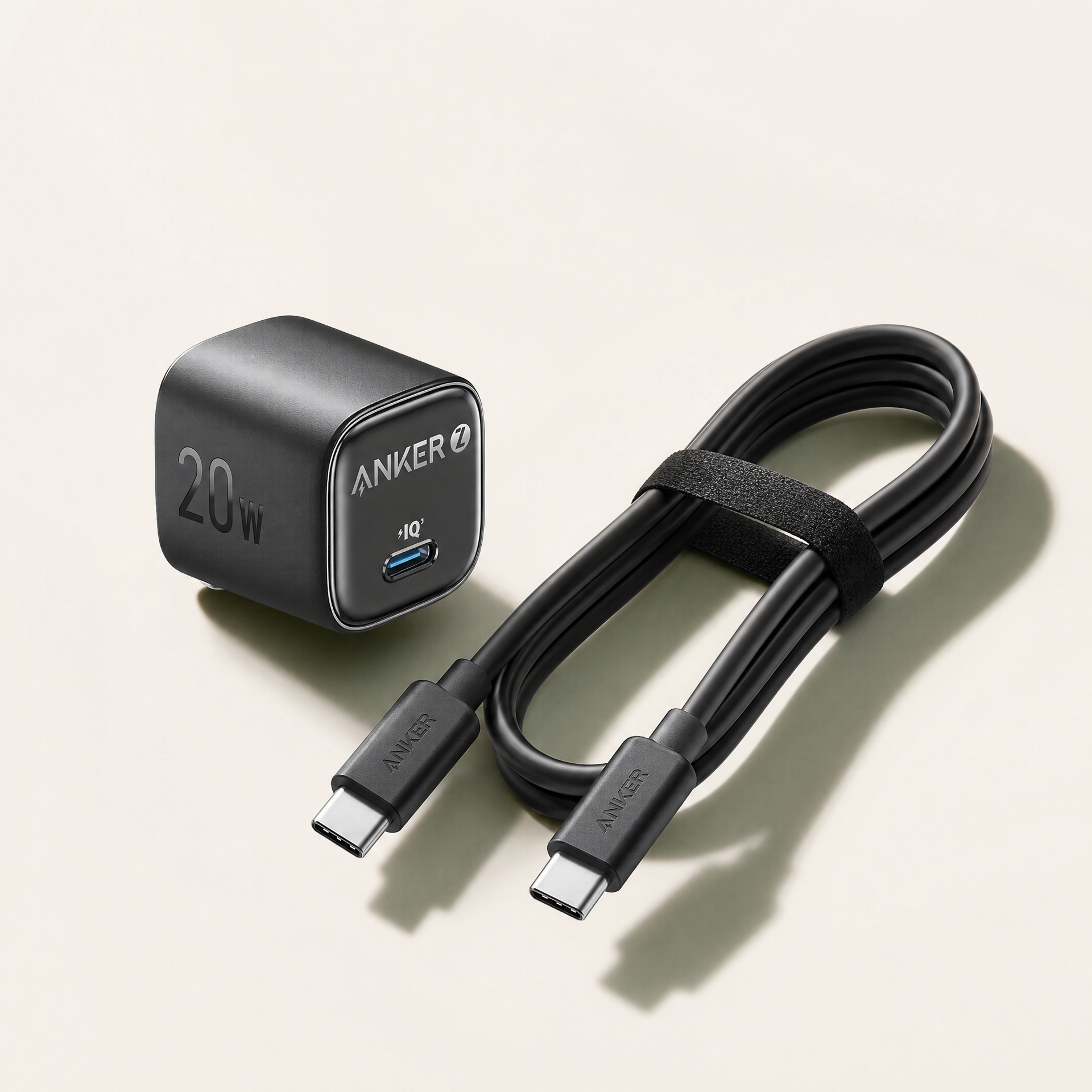 Anker Zolo 20W USB-C Charger + Cable — A2699 — أصلي